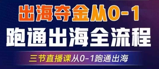 2025出海夺金从0-1跑通出海全流程，三节直播课从0-1跑通出海，教你用AI跑通全流程-test