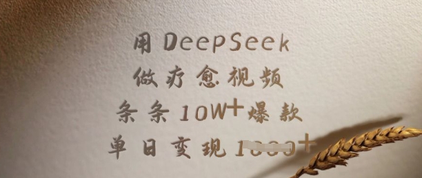 用DeepSeek做疗愈视频，条条10W+爆款，单日变现多张-test