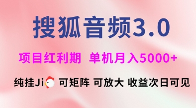 搜狐音频挂ji3.0.可矩阵可放大，独家技术，稳定月入5000+【揭秘】-test