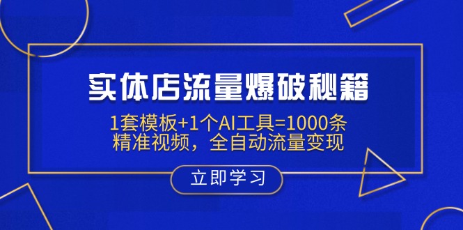 实体店流量爆破秘籍：1套模板+1个AI工具=1000条精准视频，全自动流量变现-test