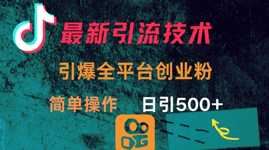 最新引流方法，引爆全平台的一个创业粉，简单操作日引300+-test