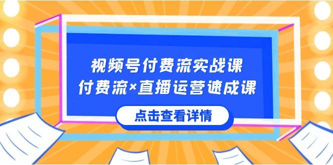 视频号付费流实战课，付费流×直播运营速成课，让你快速掌握视频号核心运营技能-test