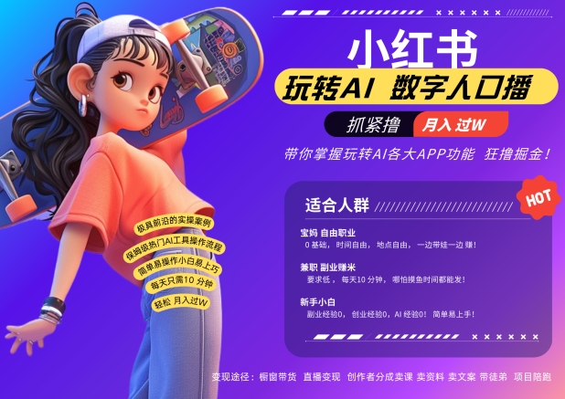 小红书数字人暴力起号，AI改写文案，再也不用费劲录口播，流量火爆月入破W轻松拿捏-test
