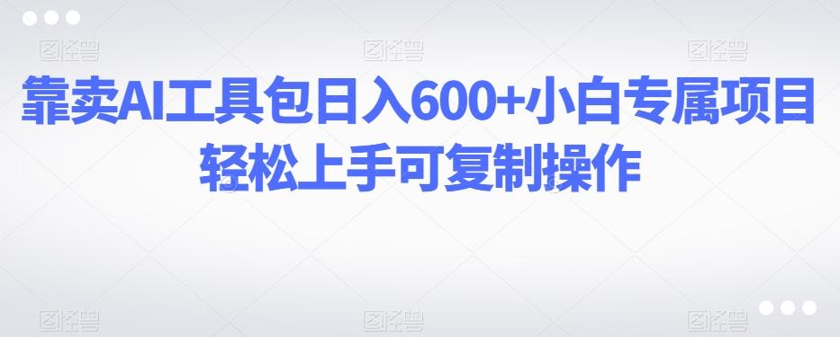 靠卖AI工具包日入600+小白专属项目轻松上手可复制操作-test