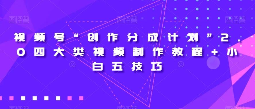 视频号“创作分成计划”2.0四大类视频制作教程+小白五技巧【揭秘】-test