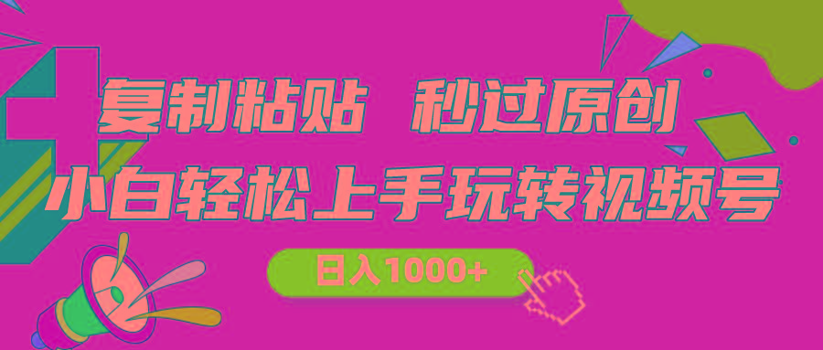 视频号新玩法 小白可上手 日入1000+-test