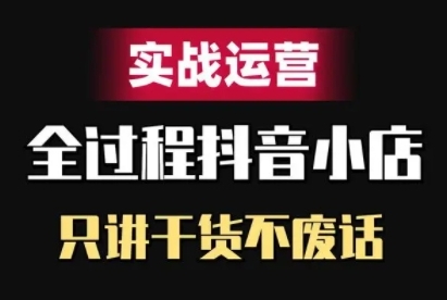 抖音小店精细化实战运营，只讲干货不废话-test