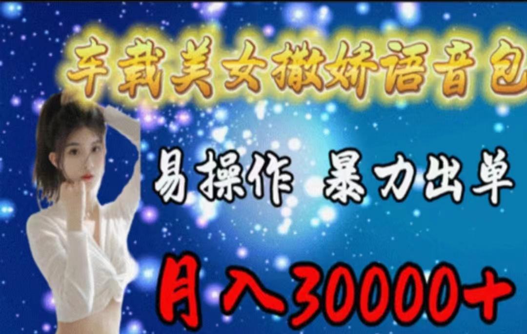 车载美女撒娇语音包，执行就出单，月入3000＋，小白看完课程就能马上实操-test