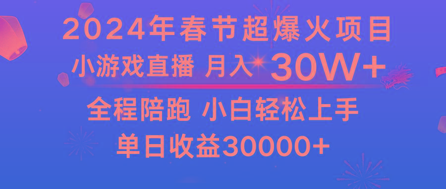 龙年2024过年期间，最爆火的项目 抓住机会 普通小白如何逆袭一个月收益30W+-test