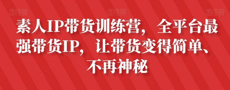 素人IP带货训练营，全平台最强带货IP，让带货变得简单、不再神秘-test