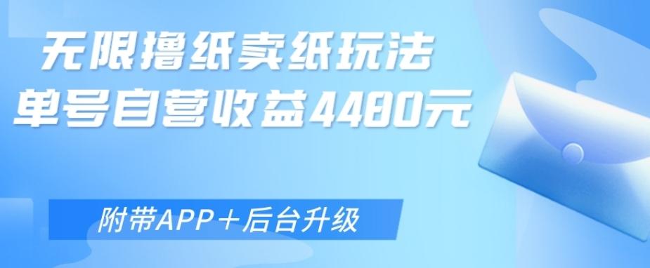 无限0元撸纸玩法、单号自营躺赚收益4480，【附带APP+后台升级】-test