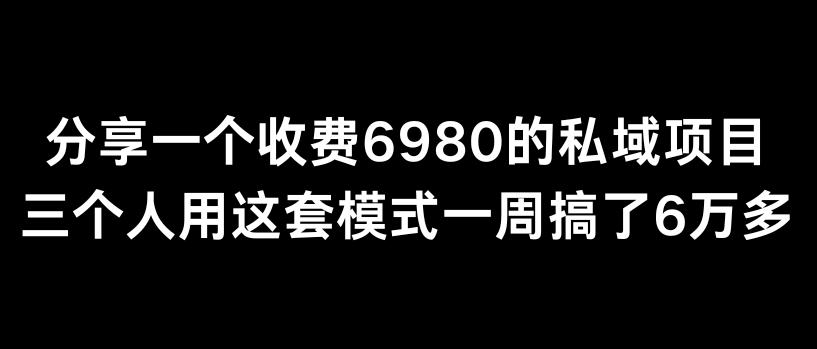 分享一个外面卖6980的私域项目三个人用这套模式一周搞了6万多【揭秘】-test