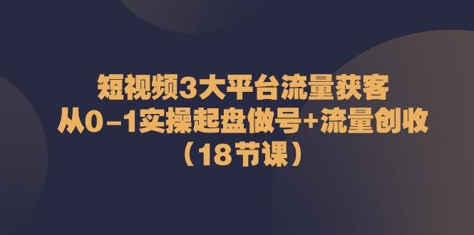 短视频3大平台流量获客：从0-1实操起盘做号+流量创收(18节课)-test
