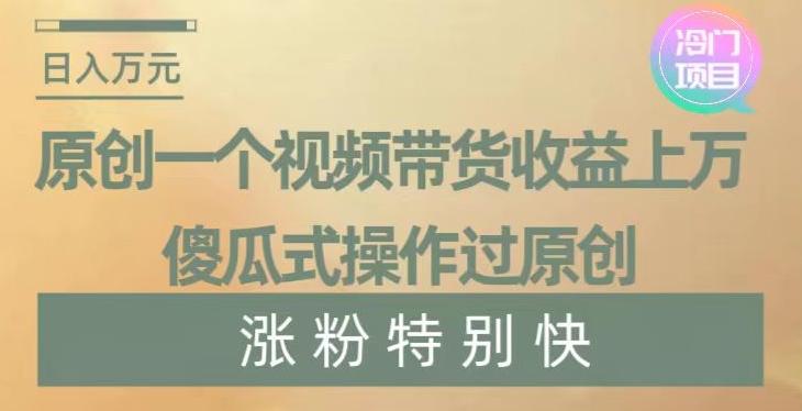原创一个视频带货收益上万，傻瓜式操作过原创，几分钟做一个视频涨粉特别快【揭秘】-test