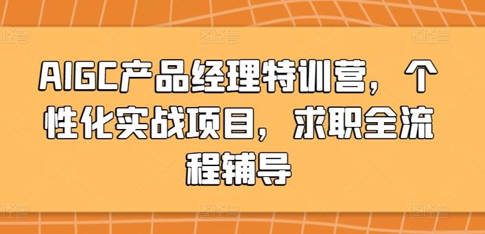 AIGC产品经理特训营，个性化实战项目，求职全流程辅导-test
