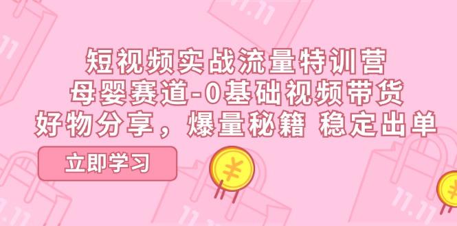 短视频实战流量特训营，母婴赛道-0基础带货，好物分享，爆量秘籍 稳定出单-test