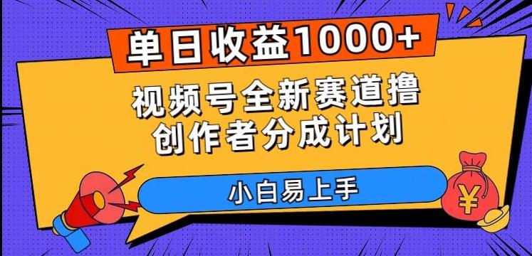 单日收益1000+，视频号全新赛道撸创作者分成计划，小白易上手【揭秘】-test