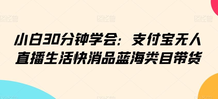 小白30分钟学会：支付宝无人直播生活快消品蓝海类目带货【揭秘】-test