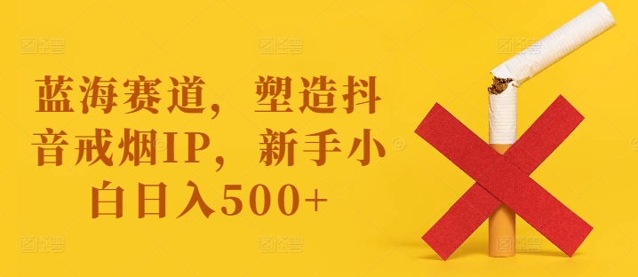 蓝海赛道，塑造抖音戒烟IP，新手小白日入500+【揭秘】-test