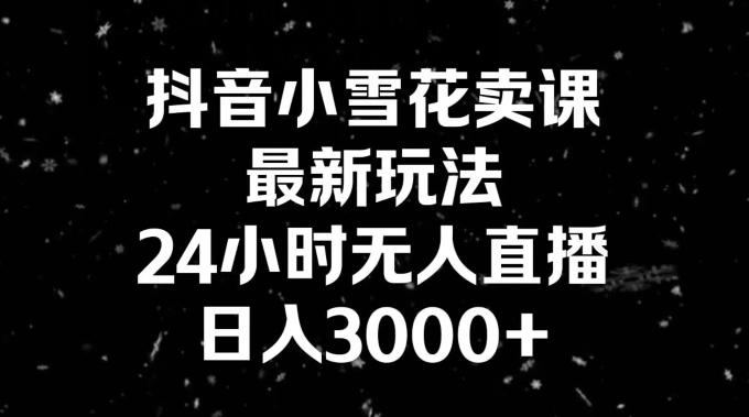 抖音小雪花卖课，24小时无人直播，日入3000+，小白也能轻松操作-test