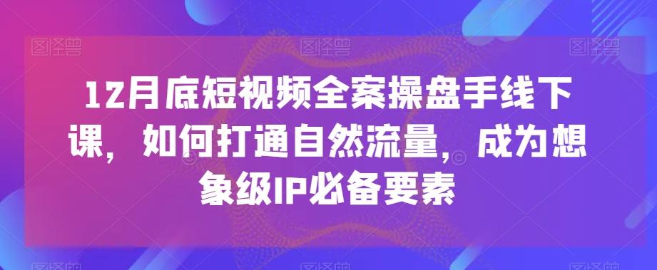 12月底短视频全案操盘手线下课，如何打通自然流量，成为想象级IP必备要素-test