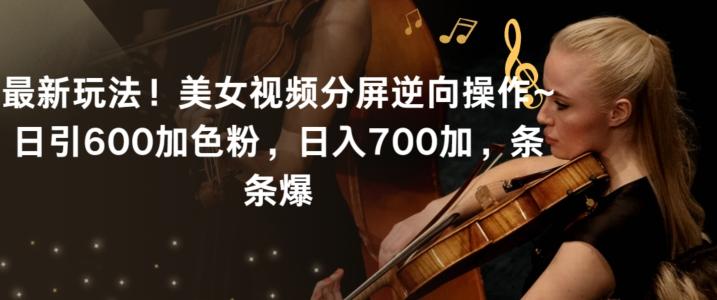 最新玩法！美女视频分屏逆向操作~日引600加色粉，日入700加，条条爆【揭秘】-test