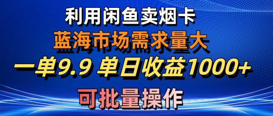 利用咸鱼卖烟卡，蓝海市场需求量大，一单9.9单日收益1000+，可批量操作-test