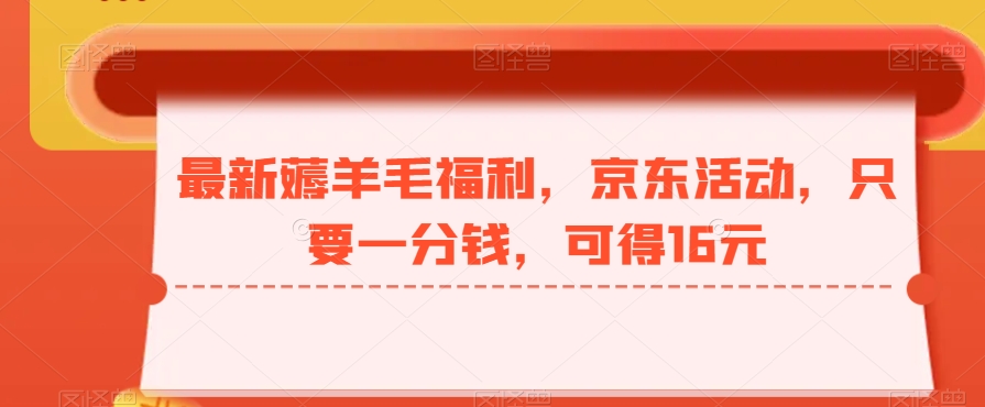最新薅羊毛福利，京东活动，只要一分钱，可得16元-test