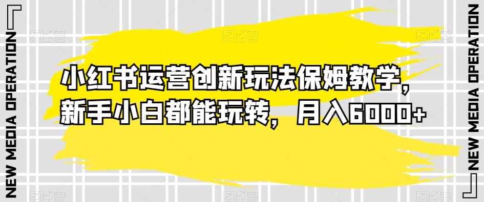 小红书运营创新玩法保姆教学，新手小白都能玩转，月入6000+【揭秘】-test
