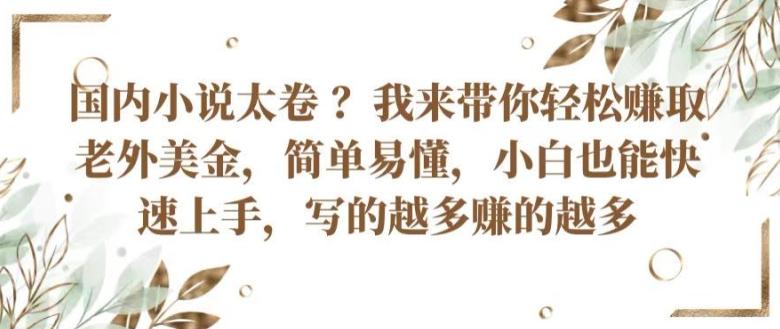 国内小说太卷 ?带你轻松赚取老外美金，简单易懂，小白也能快速上手，写的越多赚的越多【揭秘】-test