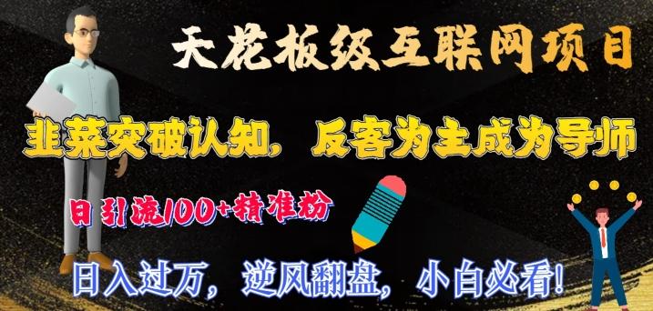 天花板级互联网项目，韭菜突破认知，反客为主成为导师，日引流100+精准粉-test