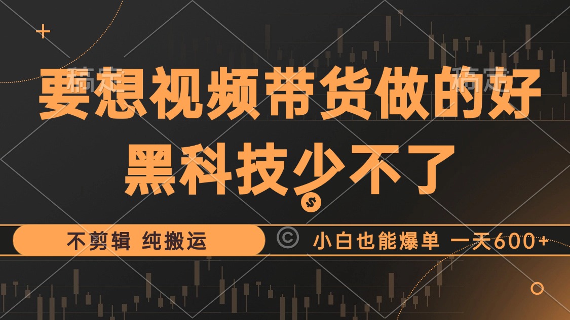 抖音视频带货最暴力玩法，利用黑科技 不剪辑 纯搬运，小白也能爆单，单…-test