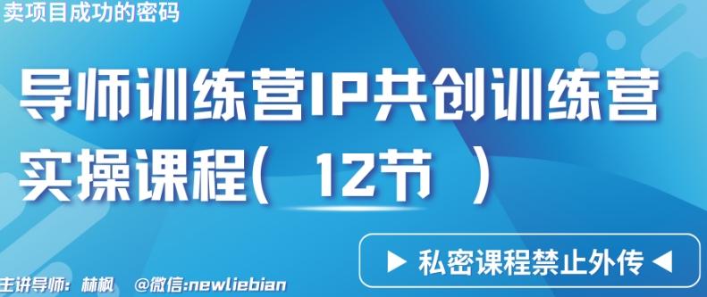 导师训练营3.0IP共创训练营私密实操课程(12节)-卖项目的密码成功秘诀【揭秘】-test