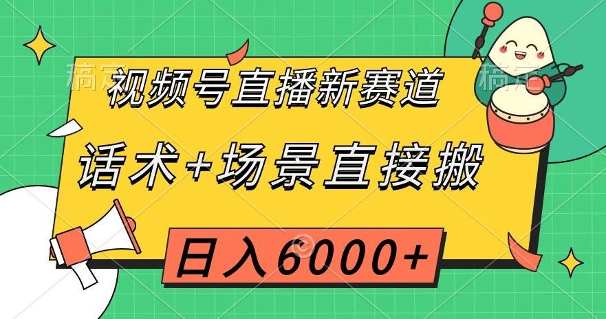 视频号直播新赛道，话术+场景直接搬，日入6000+【揭秘】-test