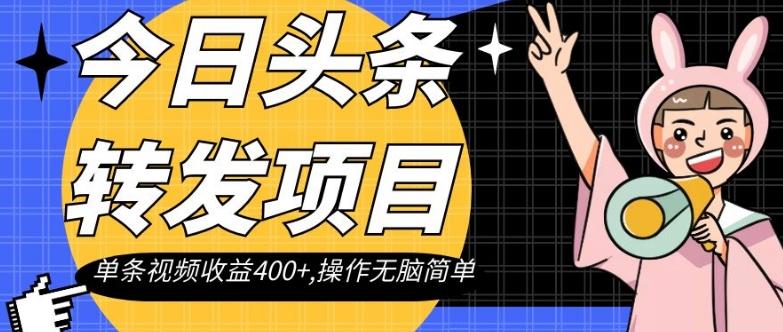 今日头条转发项目，单条视频收益400+,操作无脑简单【揭秘】-test