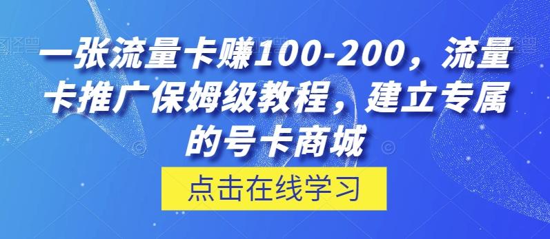 一张流量卡赚100-200，流量卡推广保姆级教程，建立专属的号卡商城-test