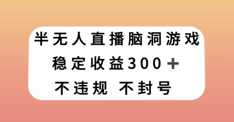 半无人直播脑洞小游戏，每天收入300+，保姆式教学小白轻松上手【揭秘】-test