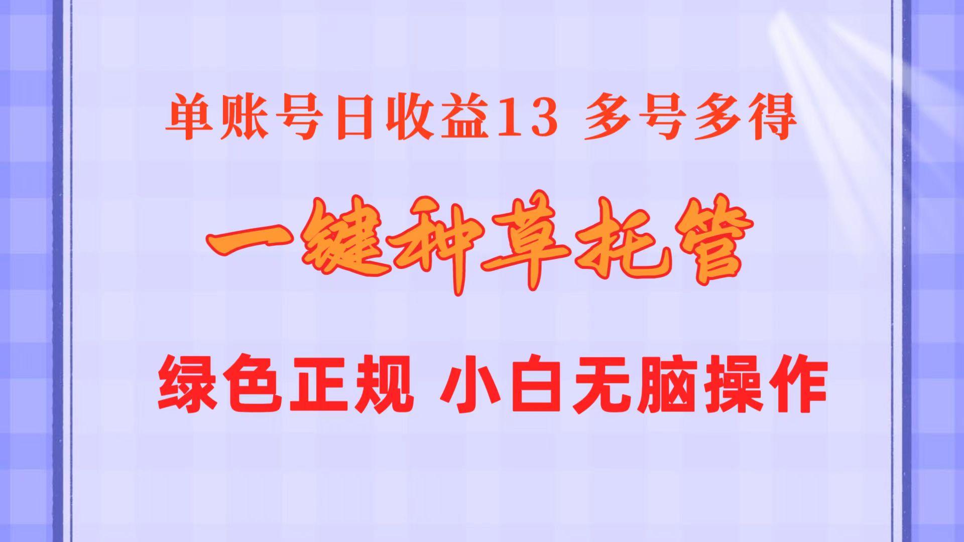 一键种草托管 单账号日收益13元  10个账号一天130  绿色稳定 可无限推广-test
