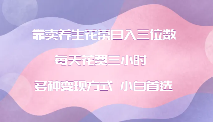 靠卖养生花茶日入三位数，每天花费三小时 多种变现方式 小白首选-test
