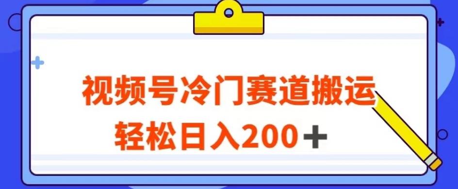 视频号最新冷门赛道搬运玩法，轻松日入200+【揭秘】-test