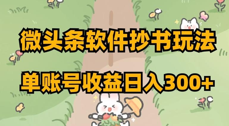 微头条软件抄书玩法，单账号收益日入300+【揭秘】-test