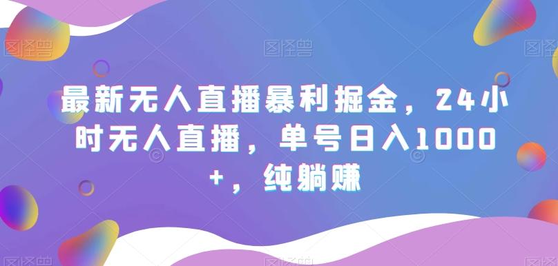 最新无人直播暴利掘金，24小时无人直播，单号日入1000+，纯躺赚-test