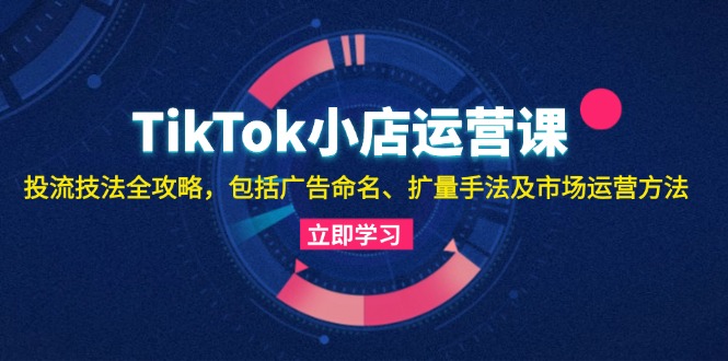 TikTok小店运营课：投流技法全攻略，包括广告命名 扩量手法及市场运营方法-test