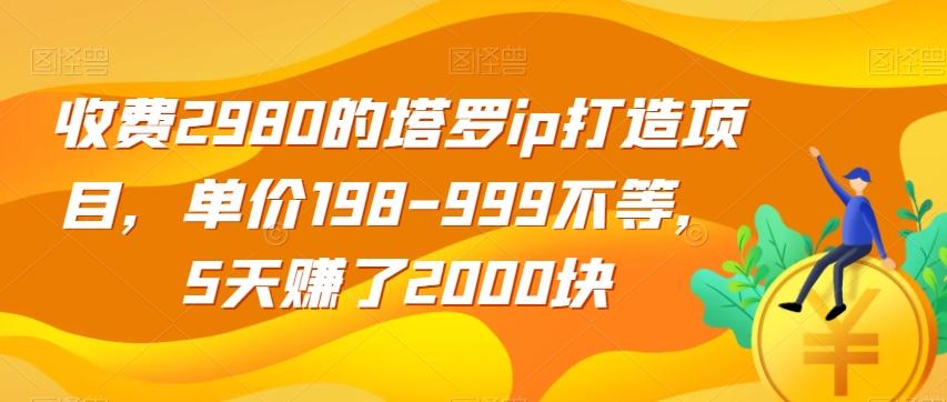 收费2980的塔罗ip打造项目，单价198-999不等，5天赚了2000块【揭秘】-test