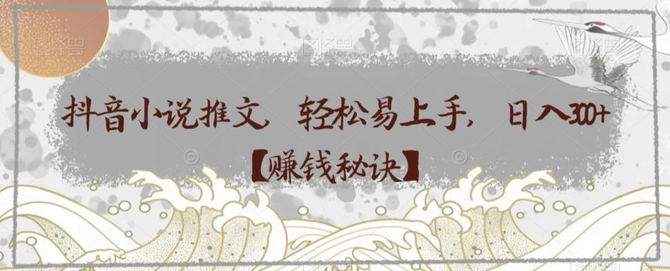 抖音小说推文，轻松易上手，日入300+【赚钱秘诀】-test