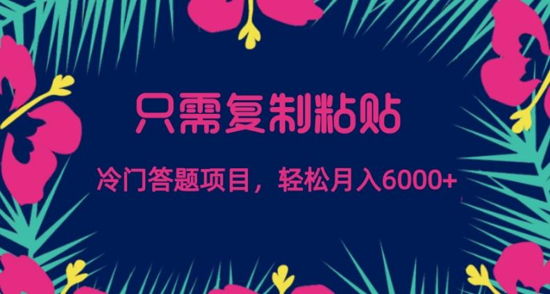只需复制粘贴，冷门答题项目，轻松月入6000-test