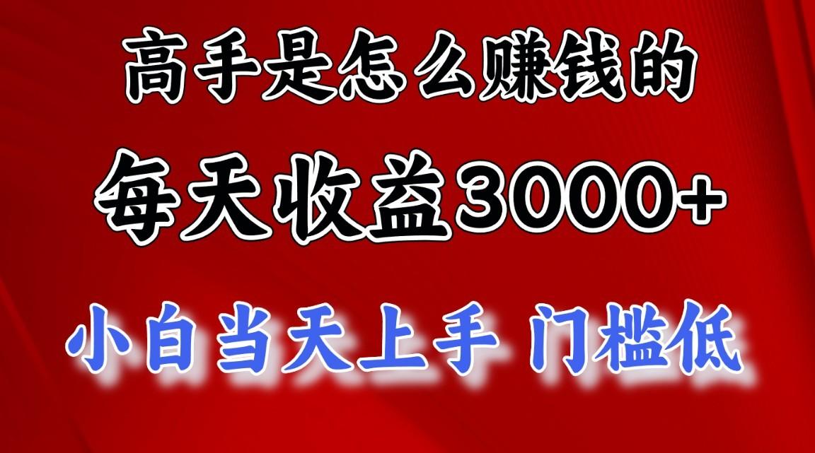 高手是怎么赚钱的，一天收益3000+，闷声发财项目，不是一般人能看懂的-test
