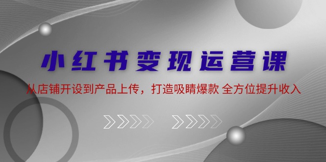 小红书变现运营课：从店铺开设到产品上传，打造吸睛爆款 全方位提升收入-test