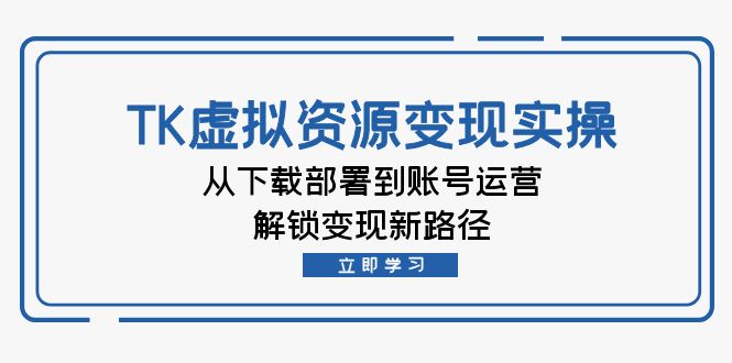 TK虚拟资料变现实操：从下载部署到账号运营，解锁变现新路径-test