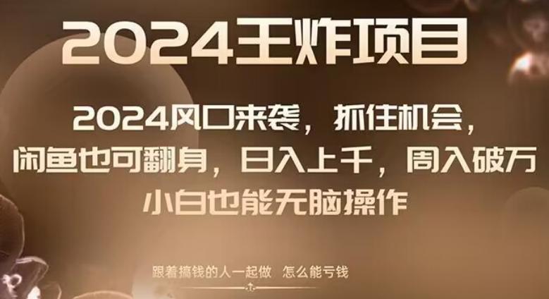 2024风口项目来袭，抓住机会，闲鱼也可翻身，日入上千，周入破万，小白也能无脑操作-test